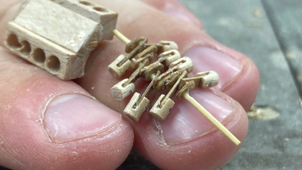 Worlds smallest wooden engine model