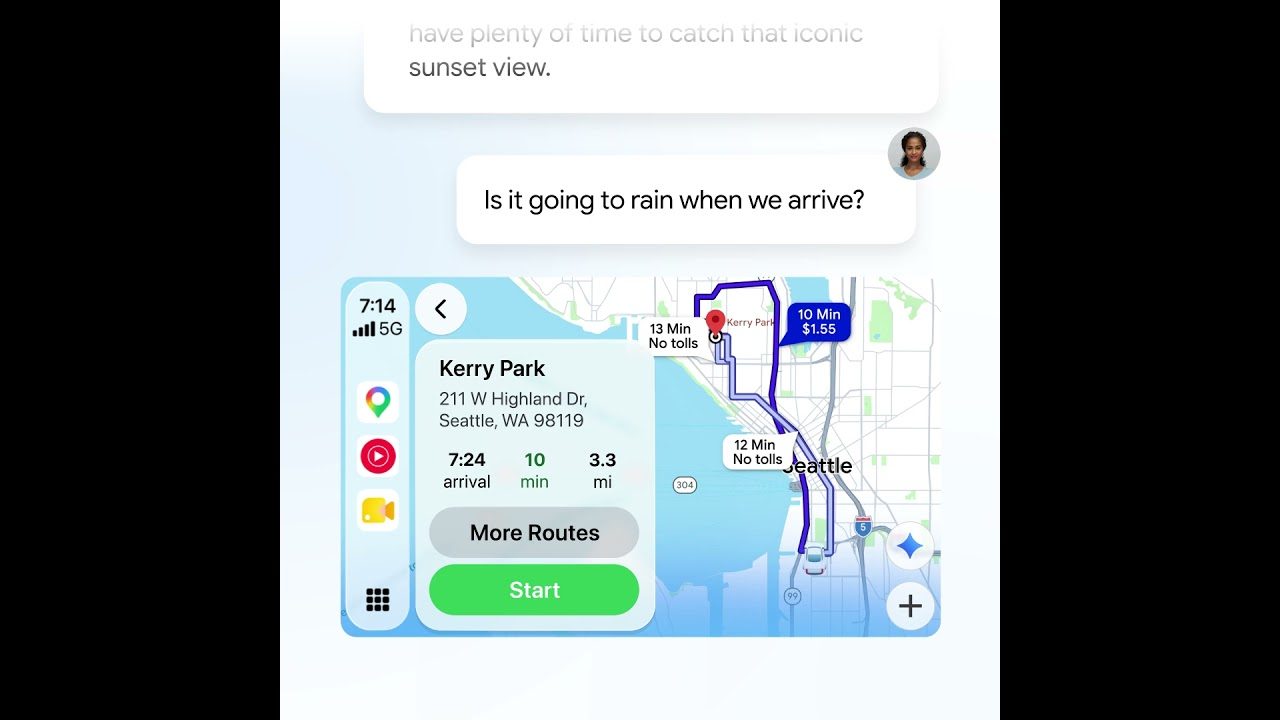 Gemini in Google Maps Navigation Carplay