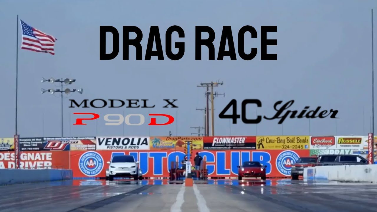 2016 Tesla Model X P90DL VS 2016 Alfa Romeo 4C Spider